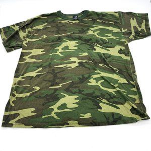 Vtg Rothco Mens Size-XXXL Green Army Camo Crew Neck Short Sleeve USA T-Shirt